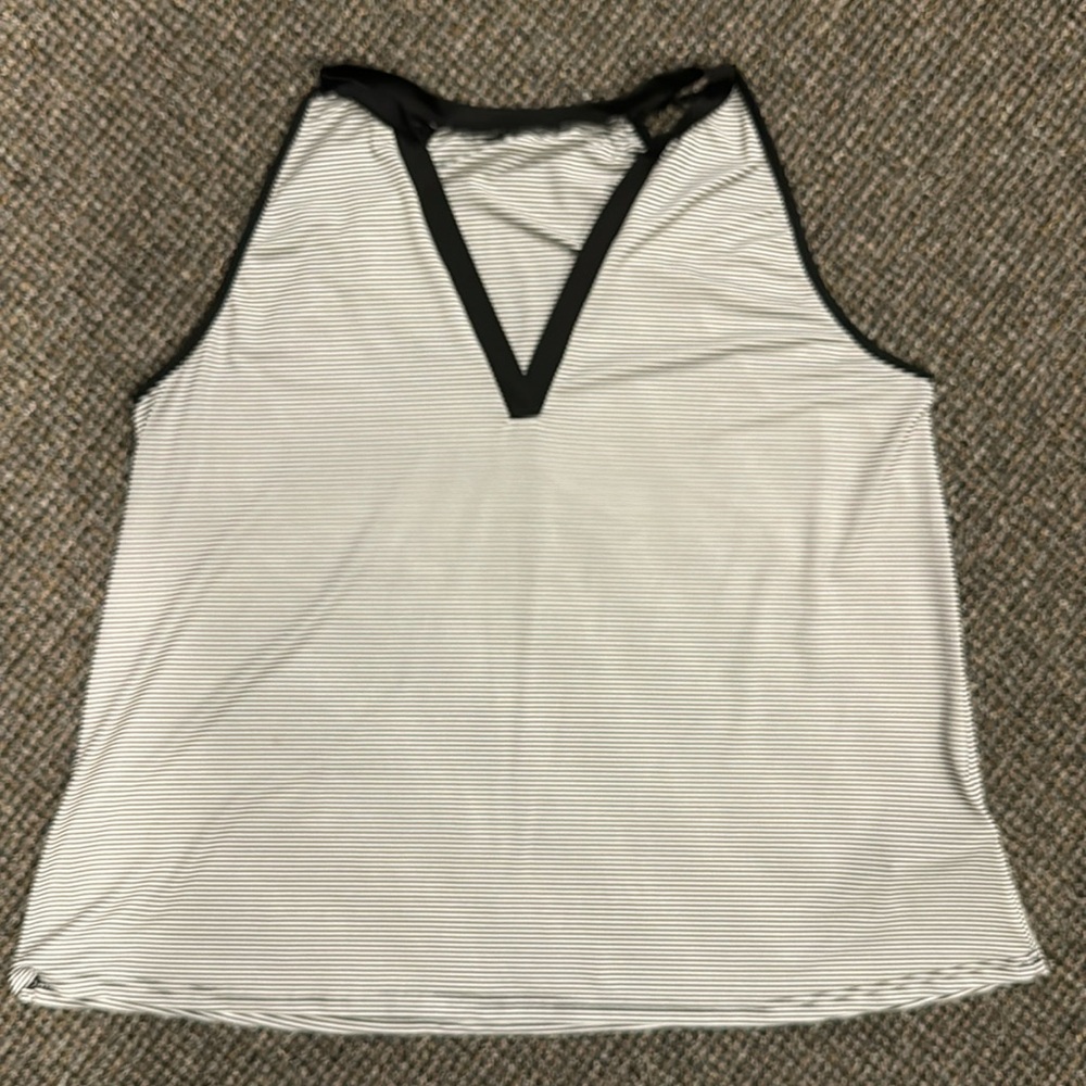 SHEIN Curve Size 2X Black and White Stripe Tank New Without tags